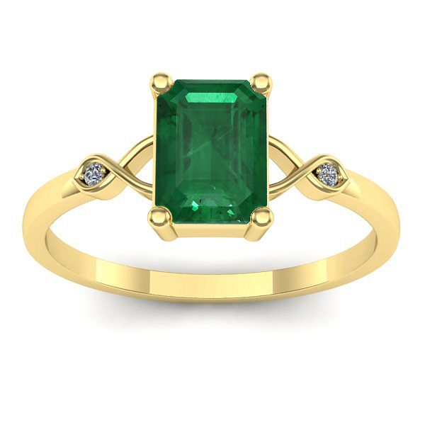 Inel de logodna cu smarald dreptunghiular