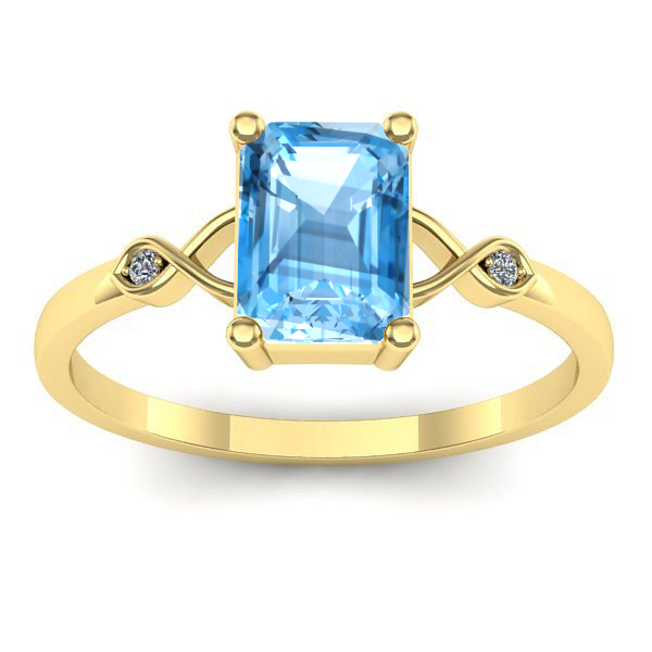 Inel cu topaz blue dreptunghiular