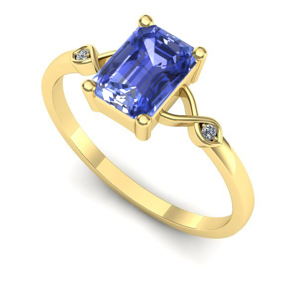 Inel de logodna din aur galben cu tanzanit