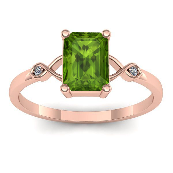 Inel de logodna cu peridot dreptunghiular