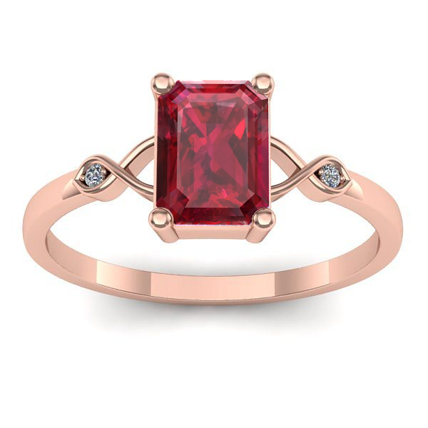 Inel cu rubin dreptunghiular