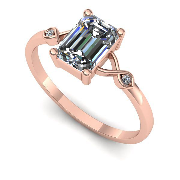 Inel din aur roz cu safir alb