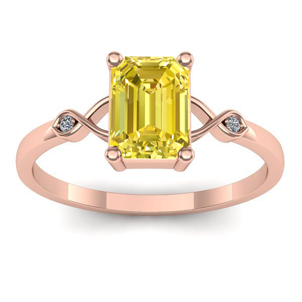 Inel logodna cu safir galben dreptunghiular