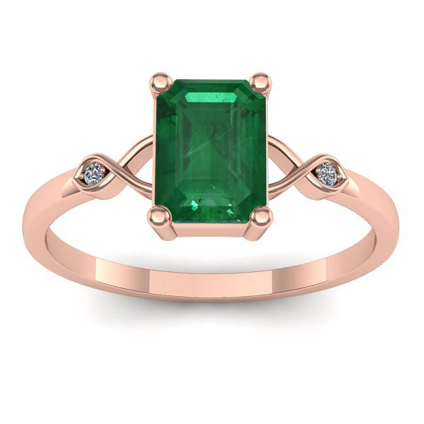 Inel cu smarald dreptunghiular