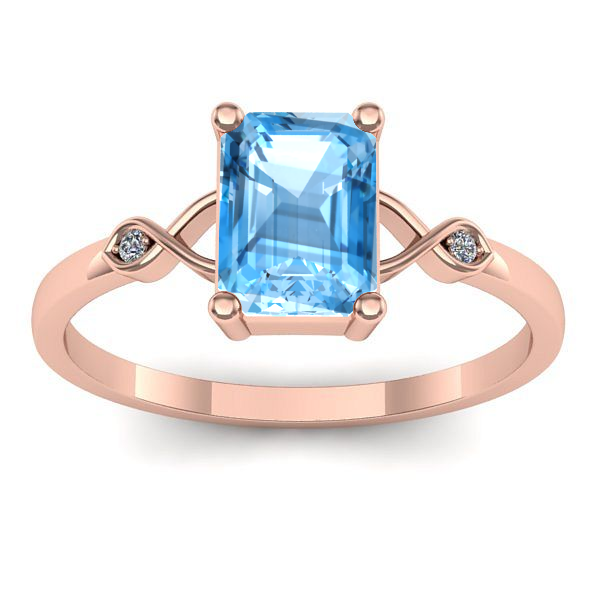 Inel cu topaz blue dreptunghiular