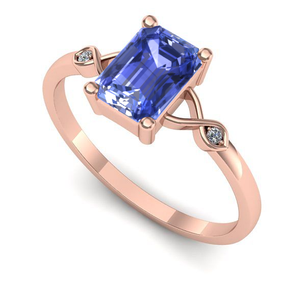 Inel de logodna din aur roz cu tanzanit