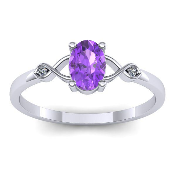 Inel de logodna cu ametist oval