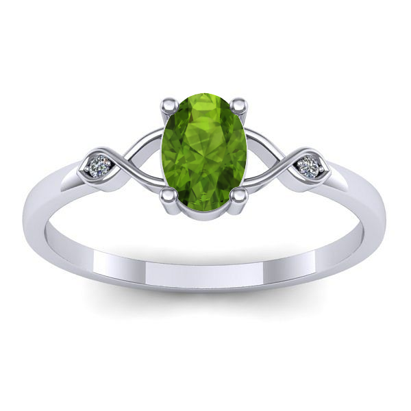 Inel cu peridot oval