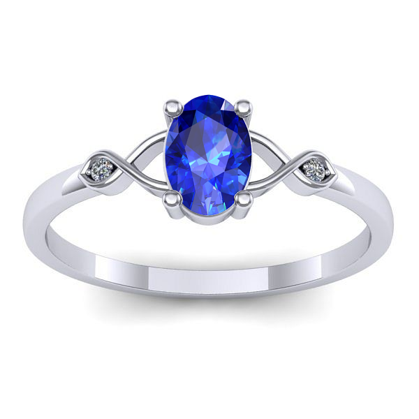 Inel logodna cu safir oval