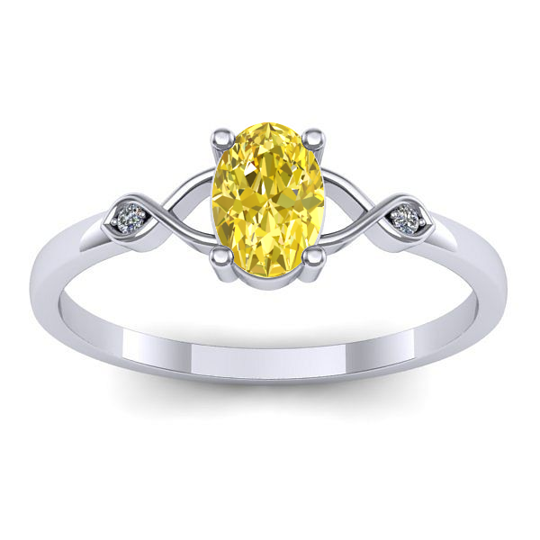 Inel cu safir galben oval