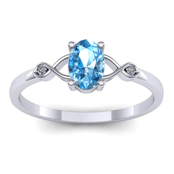 Inel de logodna cu topaz blue oval