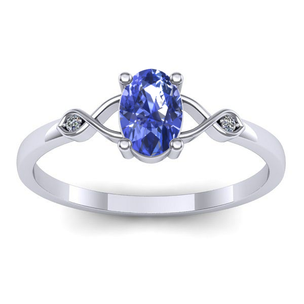 Inel logodna cu tanzanit oval
