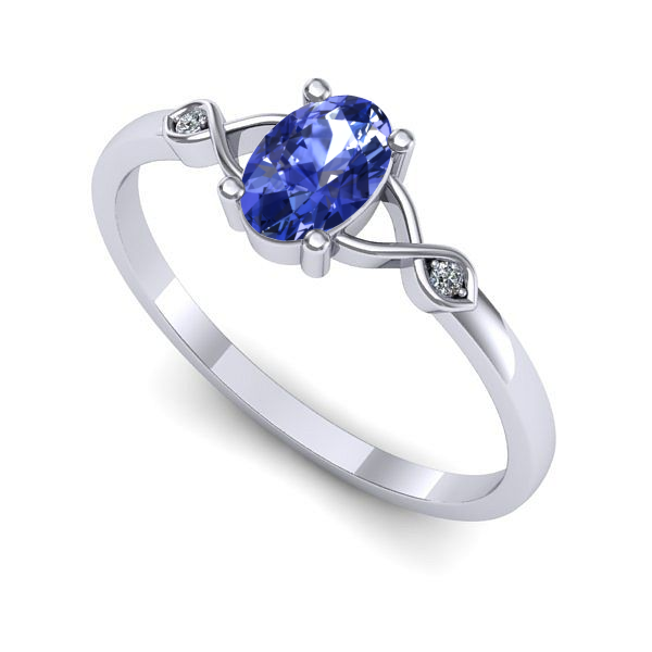 Inel din aur alb cu tanzanit