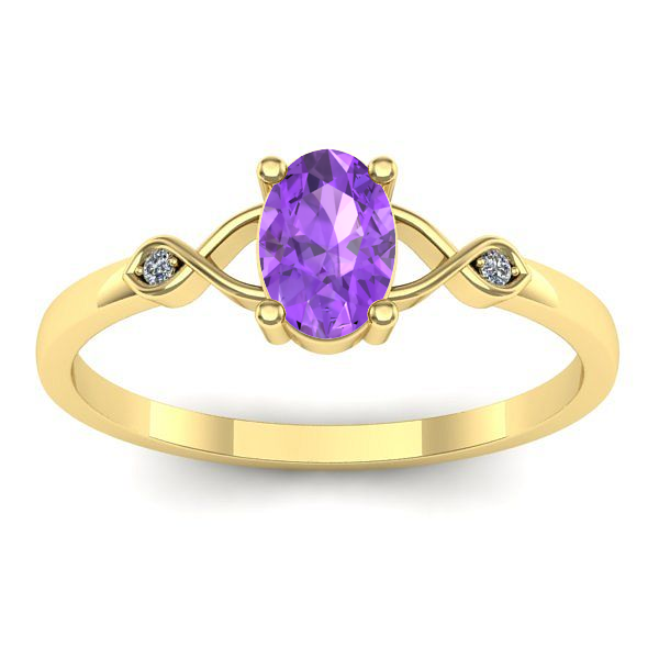 Inel logodna cu ametist oval