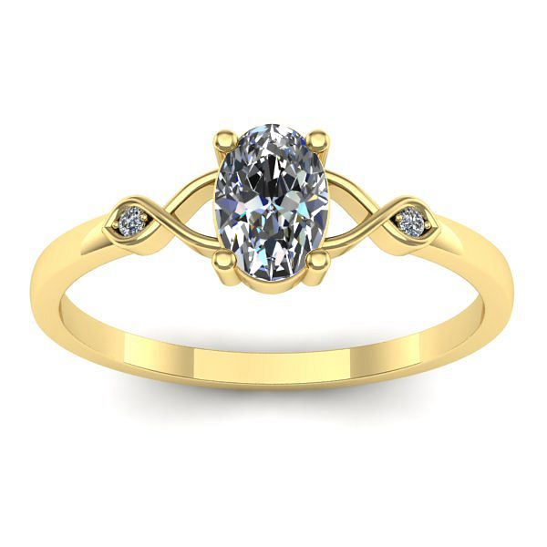Inel de logodna cu diamant natural oval