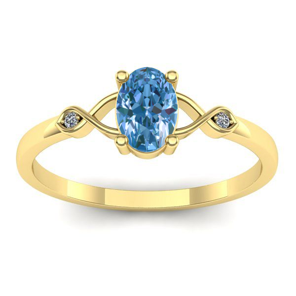 Inel de logodna cu diamant de laborator albastru oval