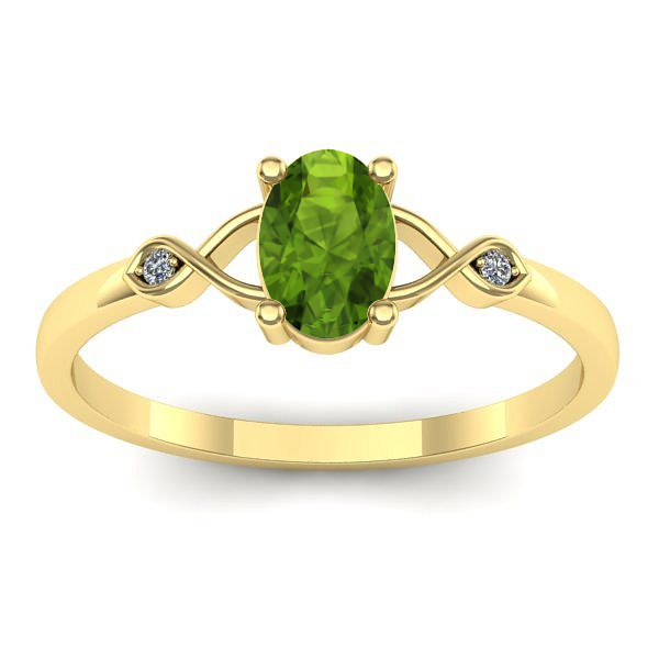 Inel logodna cu peridot oval
