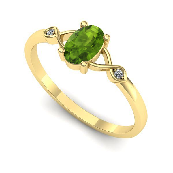 Inel din aur galben cu peridot