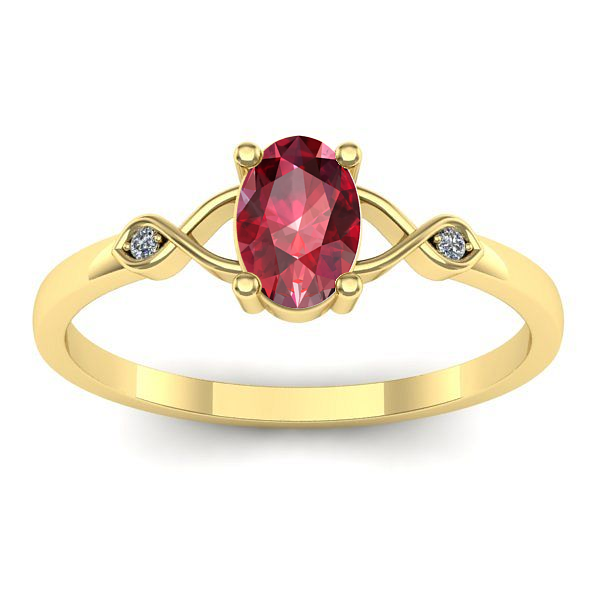 Inel de logodna cu rubin oval