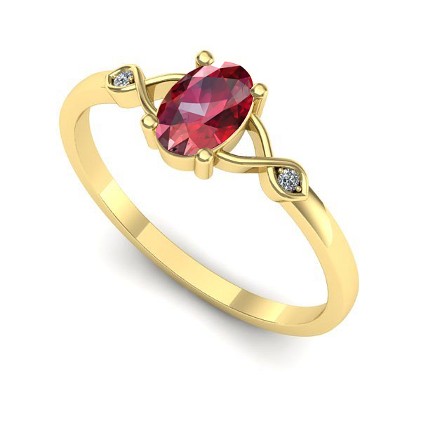 Inel din aur galben cu rubin