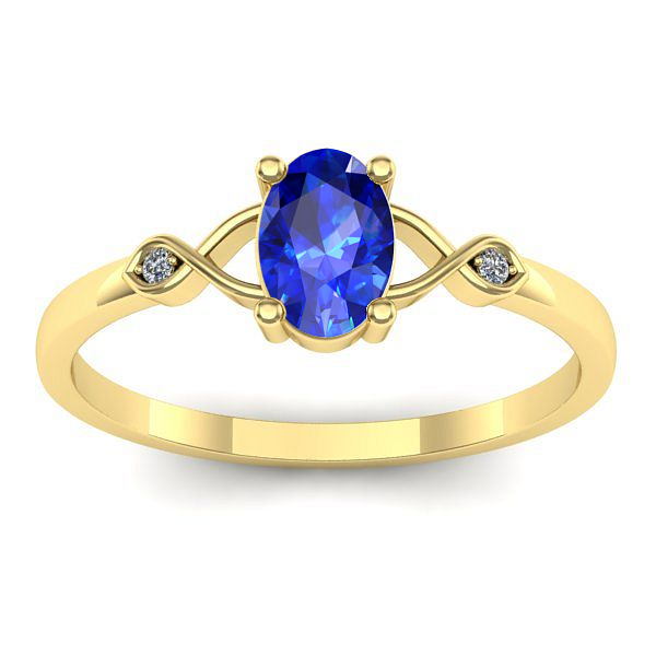 Inel cu safir oval