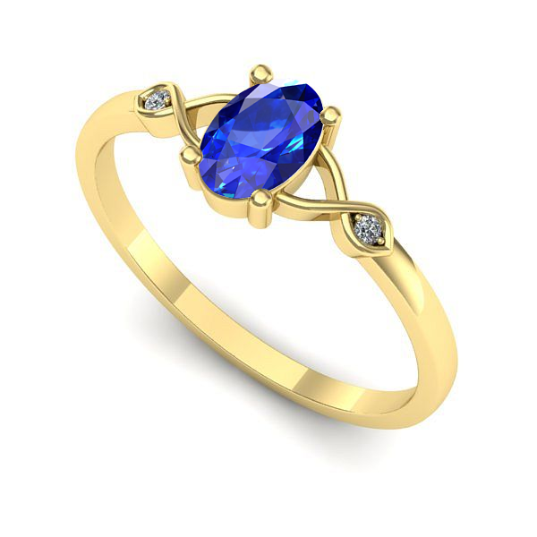 Inel din aur galben cu safir