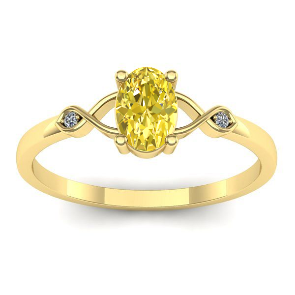 Inel de logodna cu safir galben oval