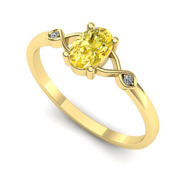 Inel de logodna din aur galben cu safir galben