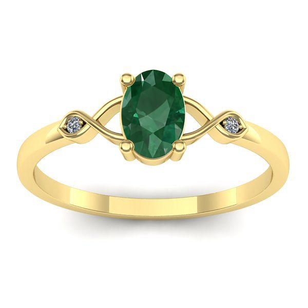 Inel cu smarald oval