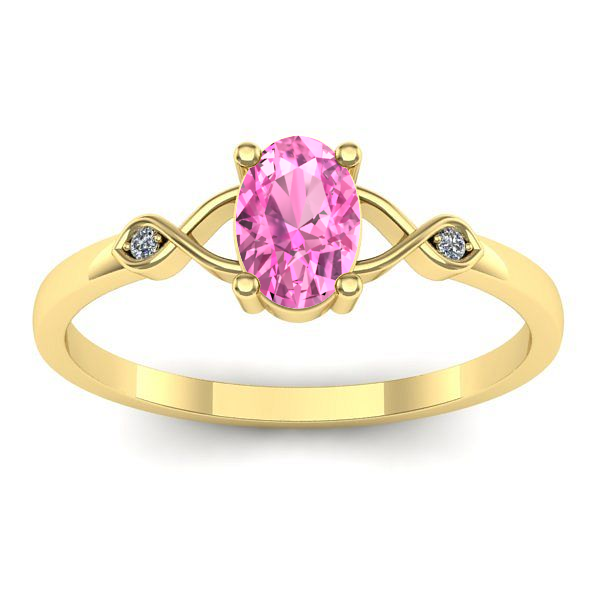 Inel de logodna cu safir roz oval