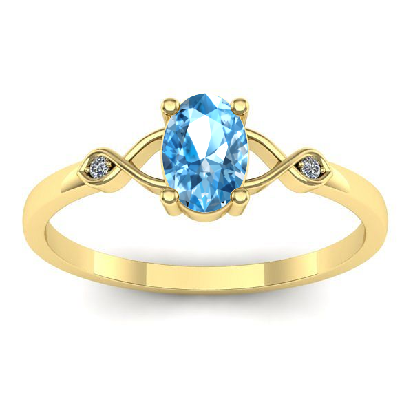 Inel cu topaz blue oval