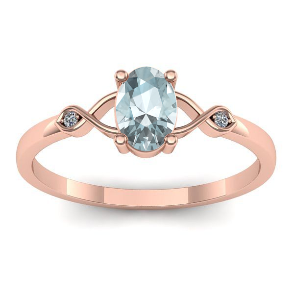 Inel de logodna cu aquamarin oval