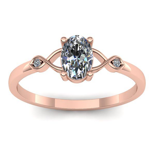 Inel de logodna cu diamant natural oval