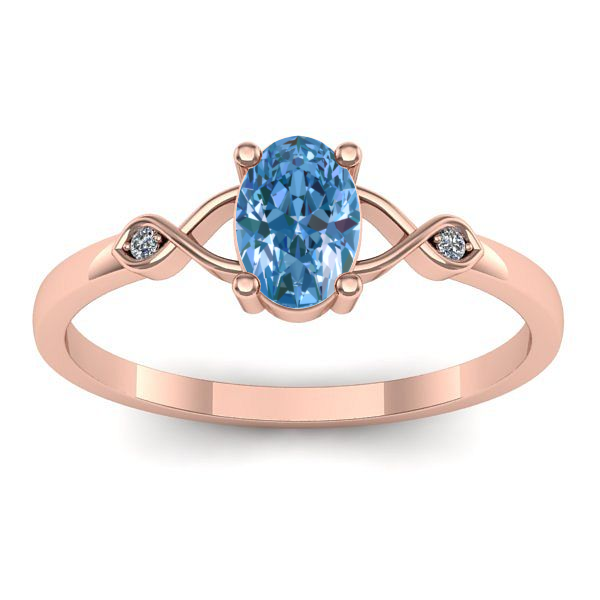 Inel de logodna cu diamant de laborator albastru oval