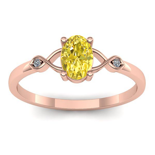 Inel de logodna cu safir galben oval