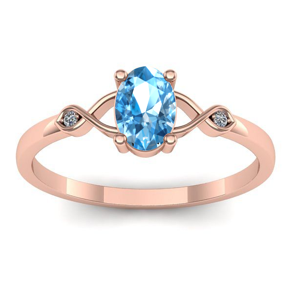 Inel logodna cu topaz blue oval