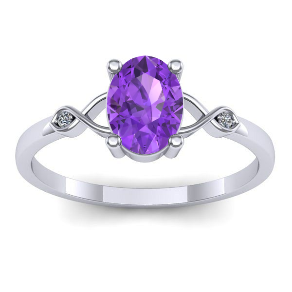 Inel logodna cu ametist oval