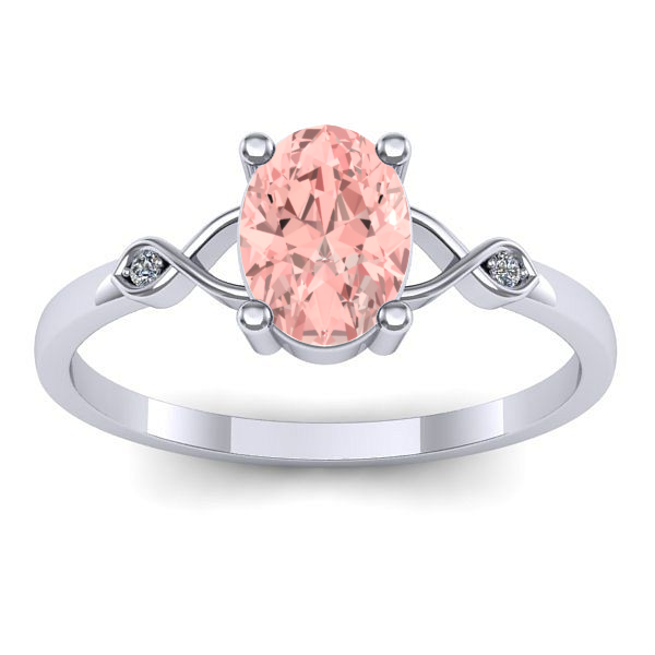 Inel logodna cu diamant de laborator roz oval