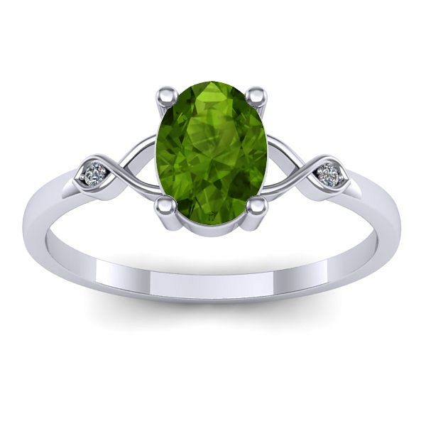 Inel cu peridot oval