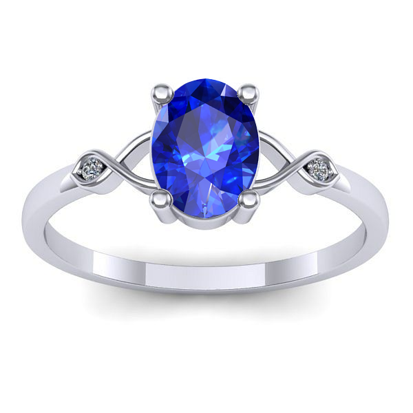 Inel logodna cu safir oval