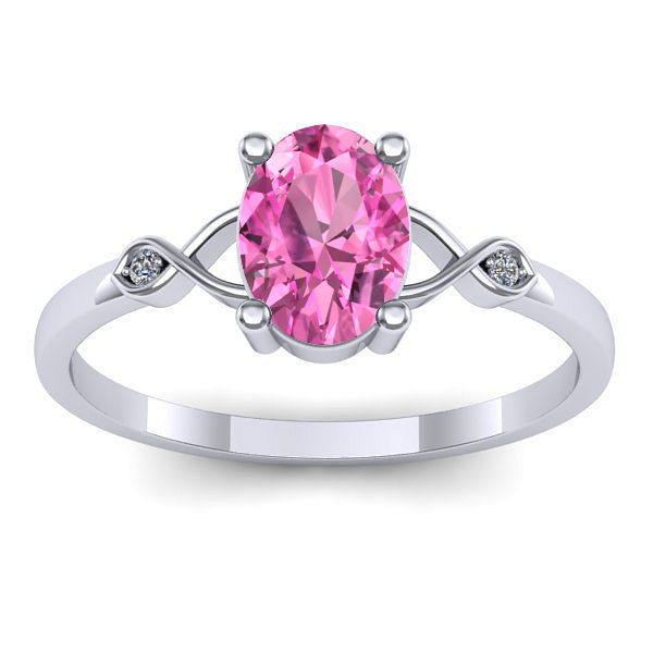 Inel de logodna cu safir roz oval
