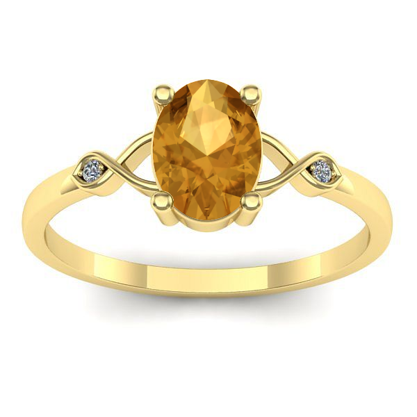 Inel logodna cu citrin oval