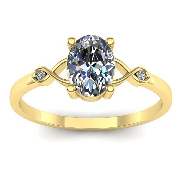 Inel de logodna cu diamant natural oval
