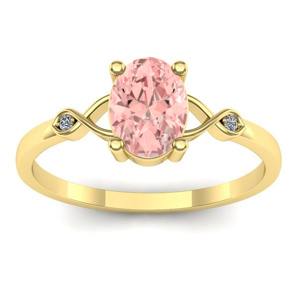 Inel de logodna cu diamant de laborator roz oval