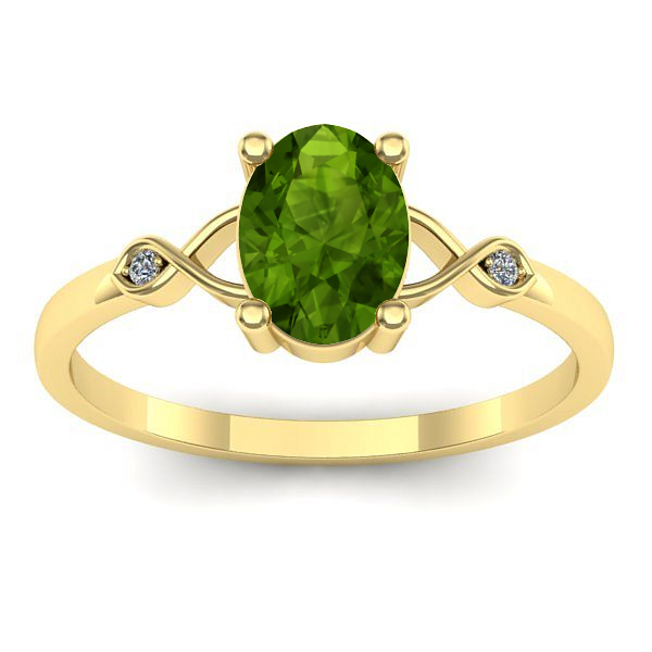 Inel de logodna cu peridot oval
