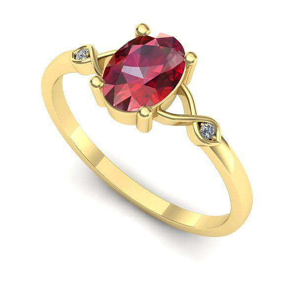 Inel din aur galben cu rubin