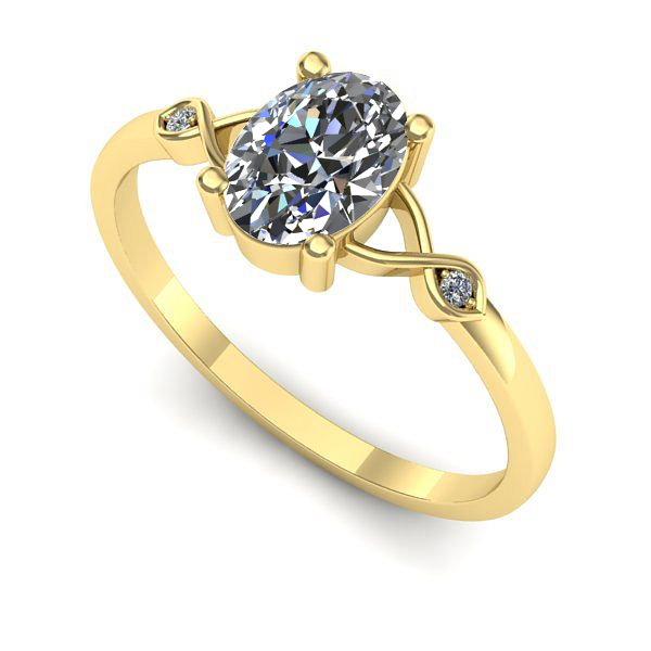 Inel din aur galben cu safir alb