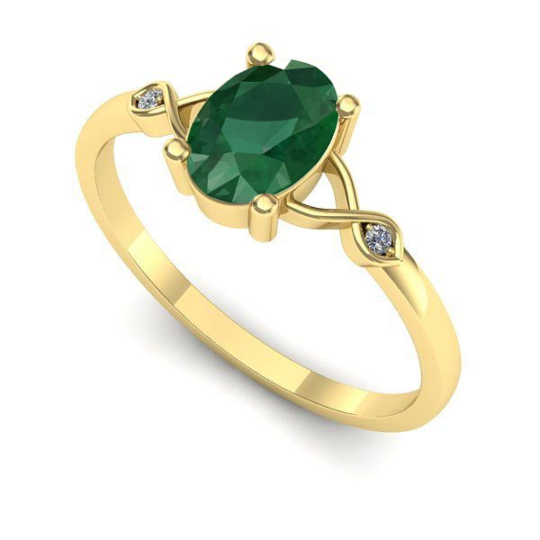 Inel din aur galben cu smarald