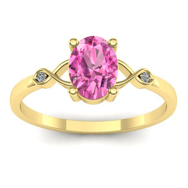 Inel cu safir roz oval