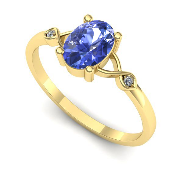 Inel de logodna din aur galben cu tanzanit